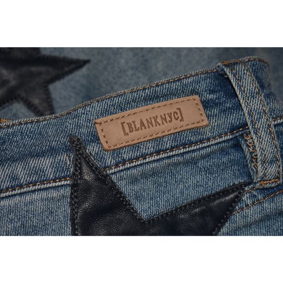 BLANKNYC $118 Star Patch Madison Crop Jean Light Wash Stretch Denim Size 24 - Picture 3 of 4